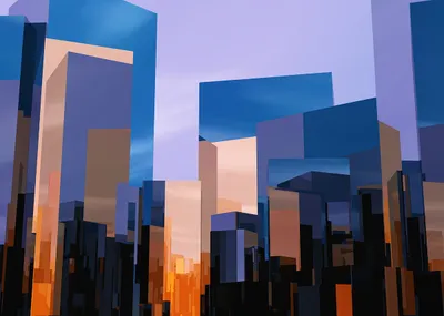 Wandbild Motiv: Architektur Metropolis im Farbenspiel