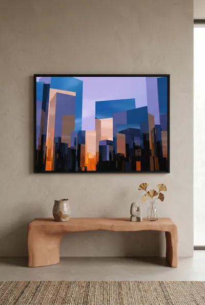 Raumansicht: Architektur Metropolis im Farbenspiel