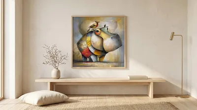 Raumansicht: Gefährten Das Hippo und der Vogel