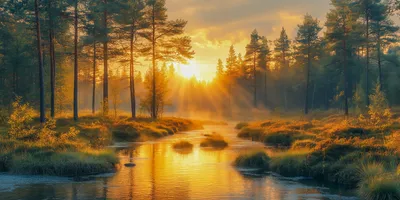 Wandbild Motiv: Sonnenaufgang Erwachen der Natur